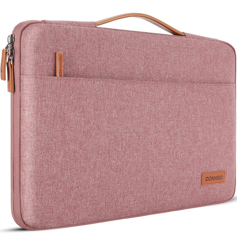 DOMISO 15.6 inch Laptop Case Sleeve Protective Cover Compatible with 16 inch MacBook Pro M4 M3 M2/Pro Max,15.6-16 inch HP Dell ASUS Lenovo Chromebook,Waterproof Computer Cases Bag with Handle,Pink - Image 1